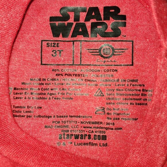 Star Wars Chewbacca T-Shirt 3T - Picture 2 of 2